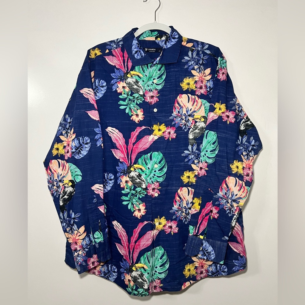 Cremieux Collection Button Down Mens XL Long Sleeve Tropical/Hawaiian /Toucan